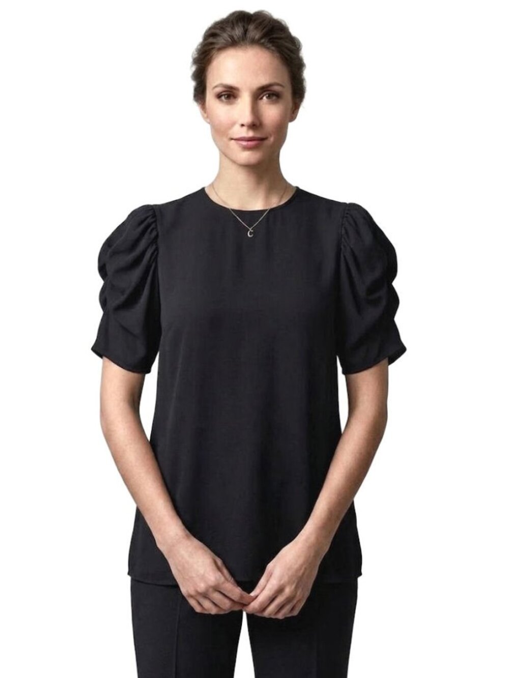 Chloé Dramatic Puffed Sleeve Top, Black, Womens Size 4 US / 36